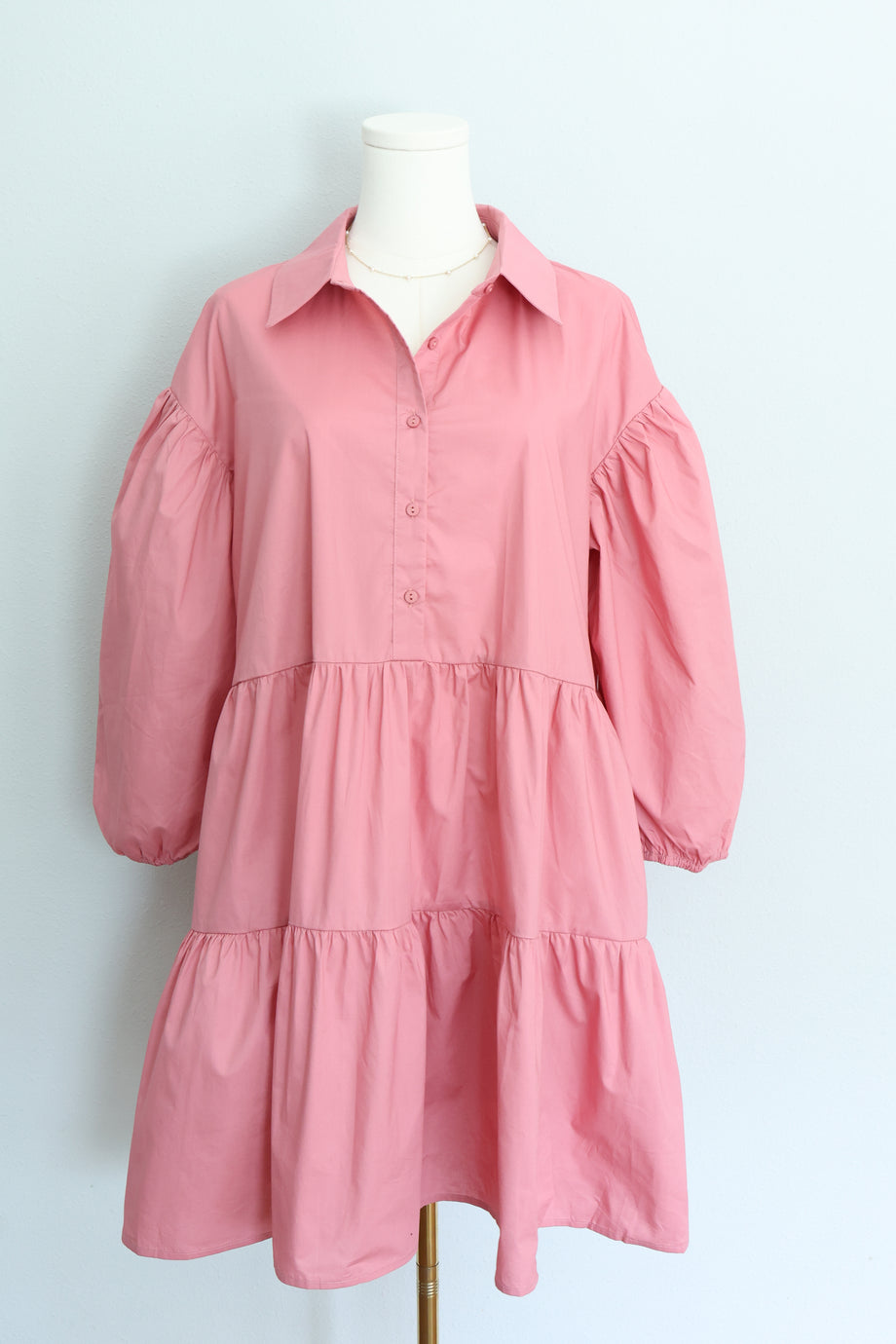 open lace back dress A-Line Short Sleeve Tiered Shirt Dress, Katydid / Standard / 2 main image 0