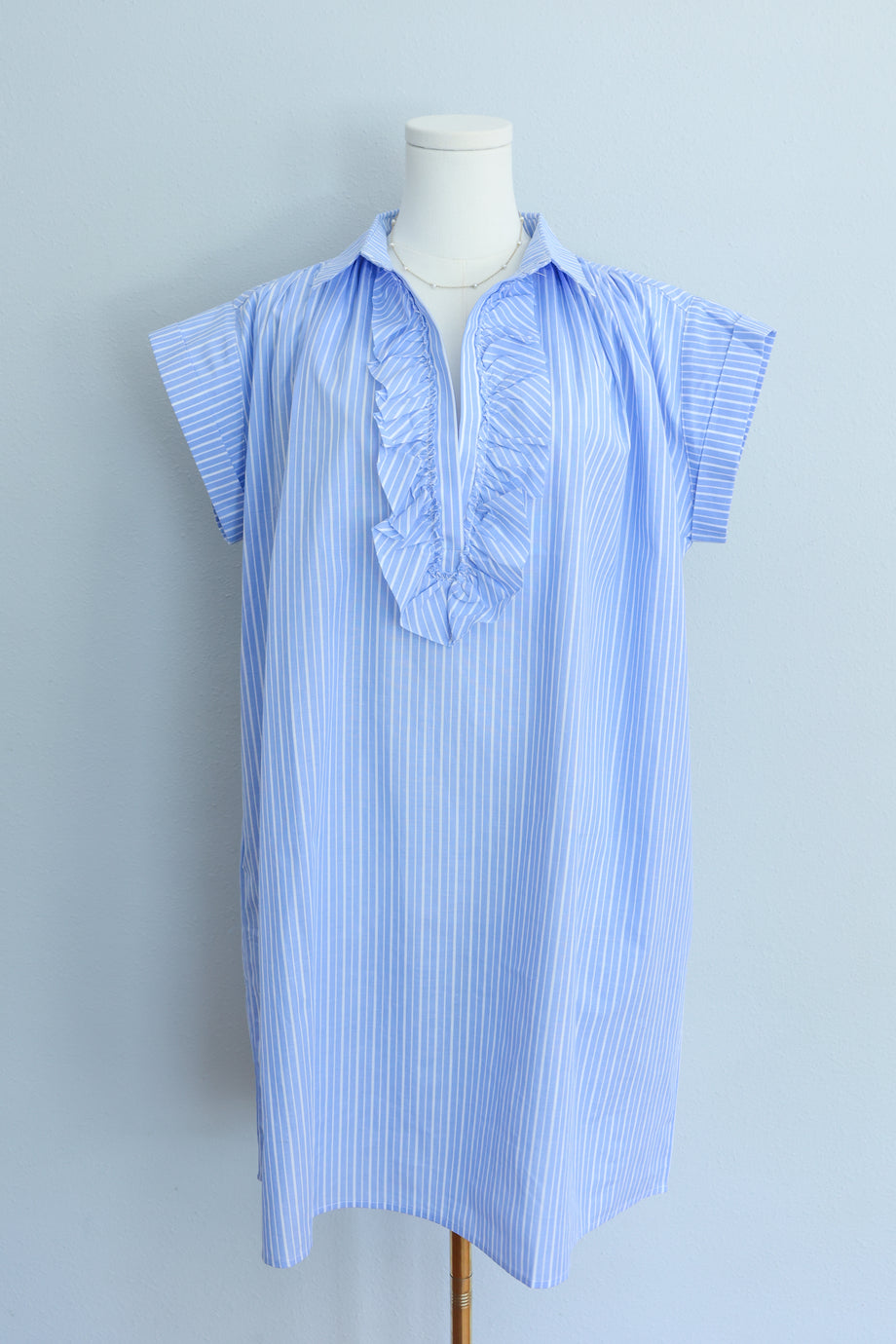Blue Striped Shirt Dress  BUCHANAN