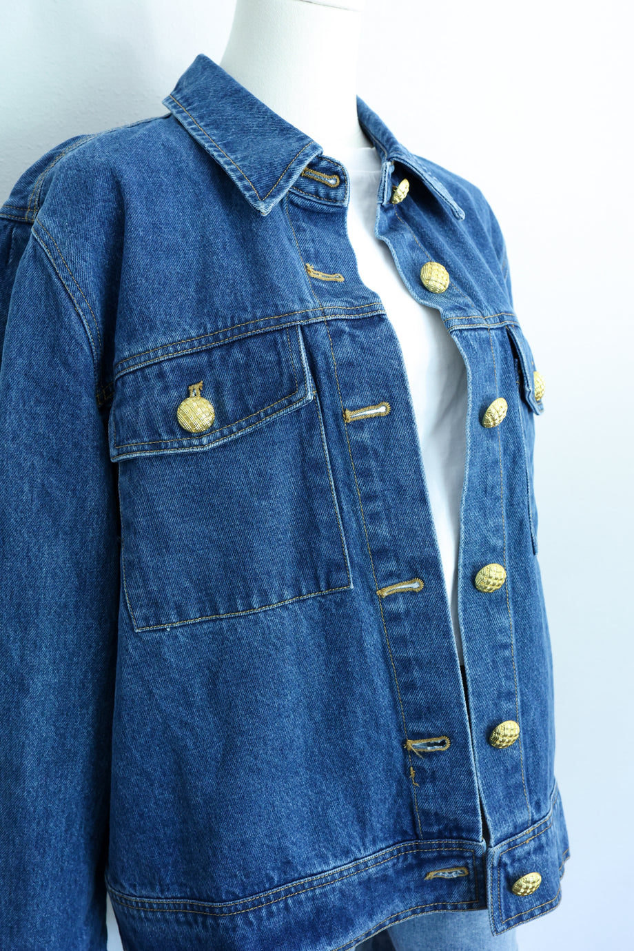 Gold Button Denim Jacket – BUCHANAN