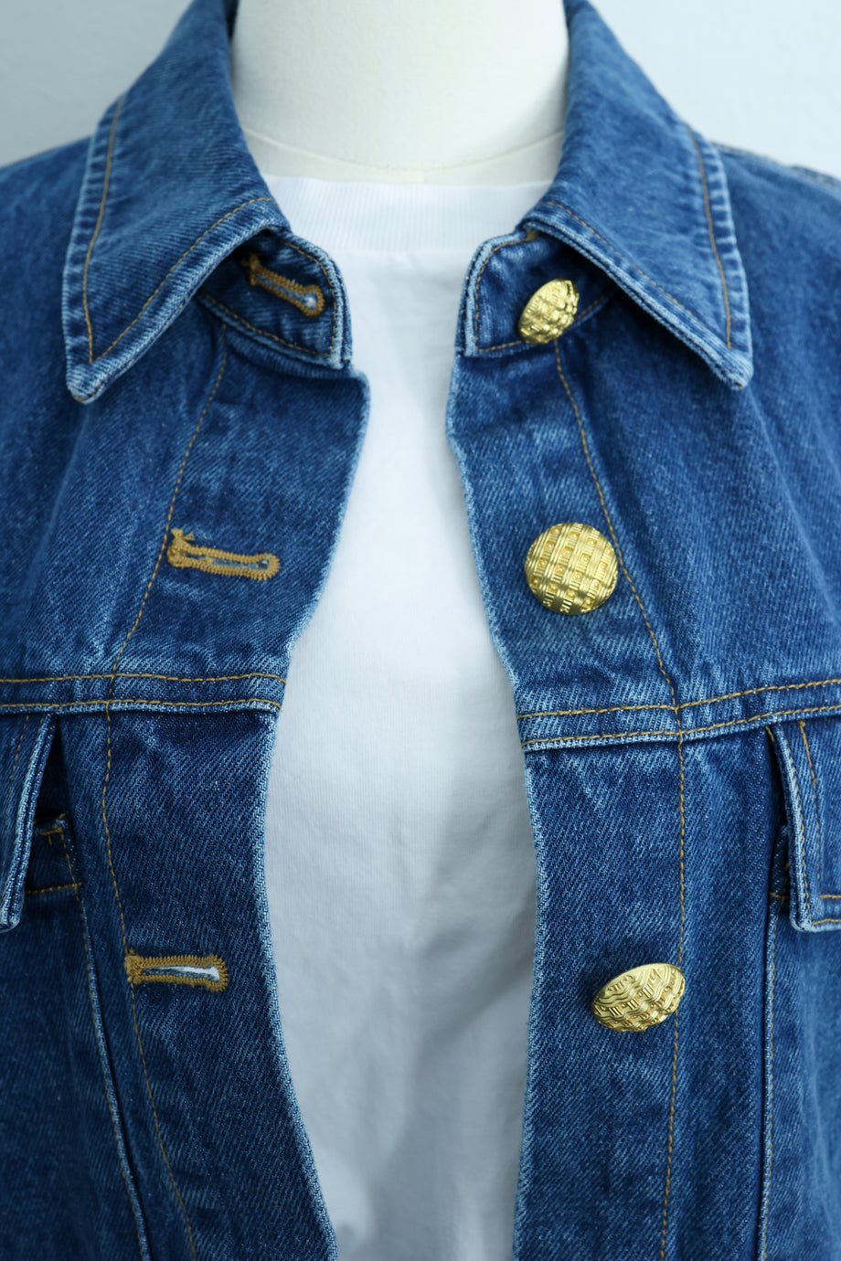 Gold Button Denim Jacket – BUCHANAN