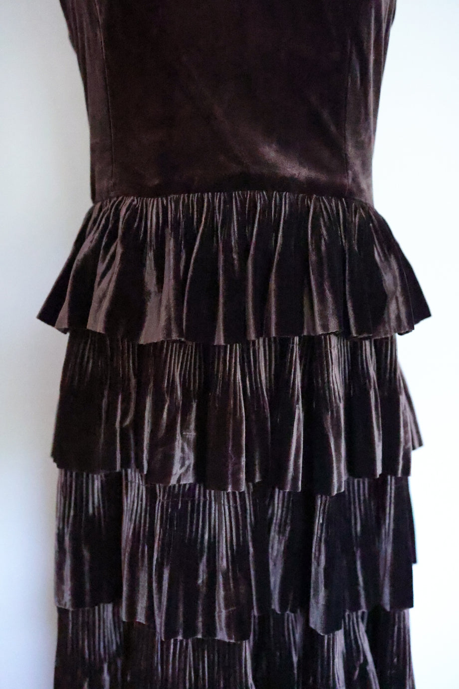 Velvet Pleated Tier Dress – BUCHANAN
